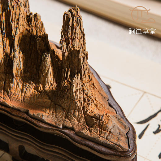 灵璧石滴水牙石楼兰山子（配苏工双层底座） 商品图2