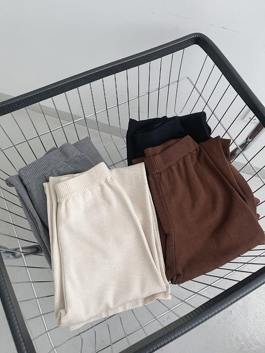 <曾小咸推荐>显瘦加厚高腰垂坠感拖地休闲针织阔腿裤 商品图6