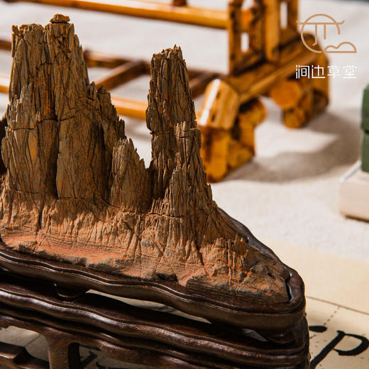 灵璧石滴水牙石楼兰山子（配苏工双层底座） 商品图7