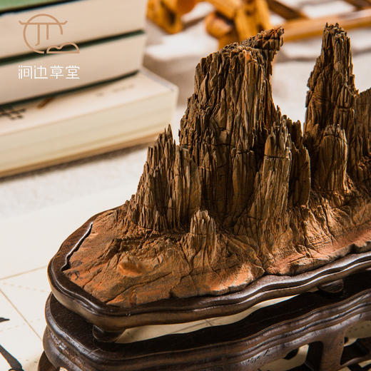 灵璧石滴水牙石楼兰山子（配苏工双层底座） 商品图10