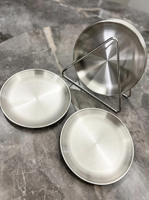 【MAYNOS不锈钢骨碟】❗️6个不锈钢碟子➕1个底座❗️29.9💰 备菜盘/蘸料碟/水果盘/零食盘/一碟多用 ✅大尺寸17X17cm，容量大  商品图5