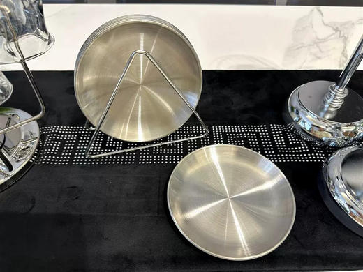 【MAYNOS不锈钢骨碟】❗️6个不锈钢碟子➕1个底座❗️29.9💰 备菜盘/蘸料碟/水果盘/零食盘/一碟多用 ✅大尺寸17X17cm，容量大  商品图1