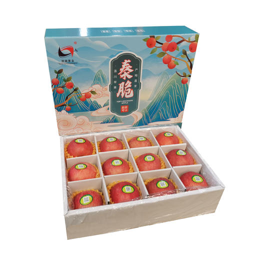 【秦脆苹果精品礼盒】新鲜陕西洛川苹果新品种秦脆苹果12枚大果 礼盒装 商品图3