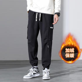 【圈】【新款DH】大依优型大码加绒束脚工装休闲裤加肥加大男装舒适胖子肥佬百搭工装裤运动裤320斤