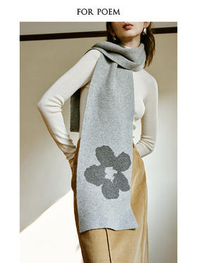 ForPoem 现货 23/AW原创设计秋冬新款亲肤保暖花朵口袋围巾