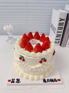 简约草莓复古蛋糕-低糖处理无添加