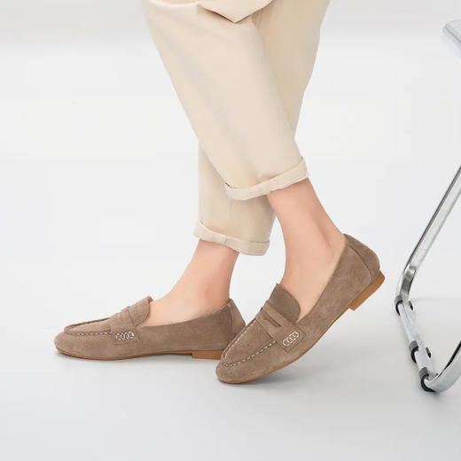 复古休闲反绒牛皮乐福鞋，慵懒随性，时髦有型【G】 商品图0