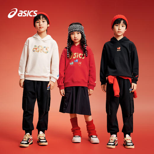 asics/亚瑟士【新年限定】童装2024春季男女儿童柔软舒适连帽卫衣 商品图4