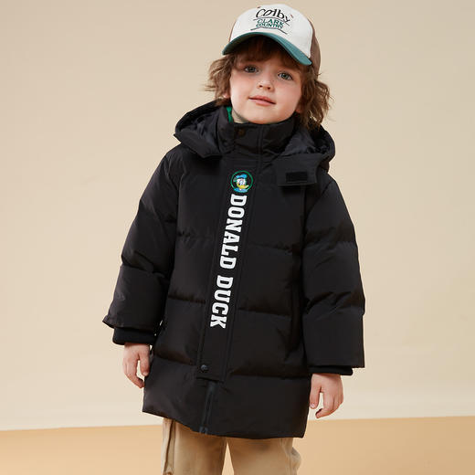 迪士尼唐老鸭秋冬童装连帽加厚保暖羽绒外套中长款款羽绒服234S1847
 商品图2