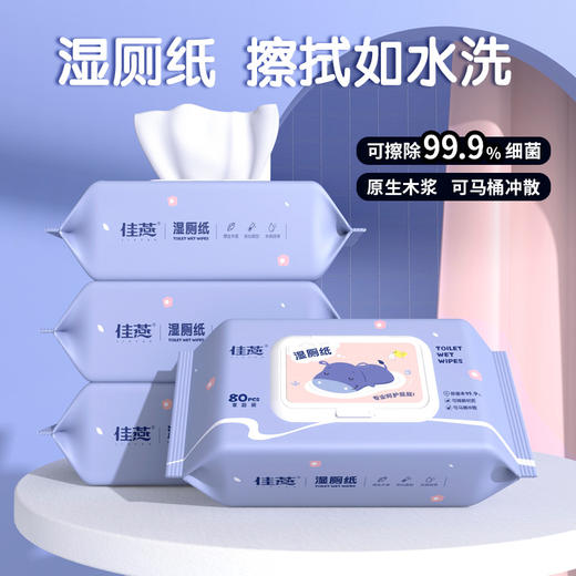 【擦拭如水洗！湿厕纸】原生木浆可直接冲马桶降解独立大包装擦屁股湿纸巾便携洁厕纸湿厕巾 商品图0