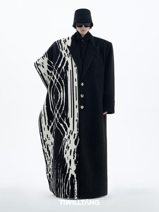 TIWILLTANG启世录“奢迹衍生”荆棘蔓宇艺术抽象提花加厚保暖围巾 商品图2