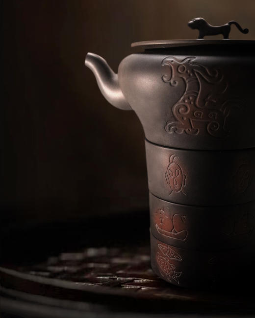 三博文创—虎钮錞于便携式茶具套装 商品图2