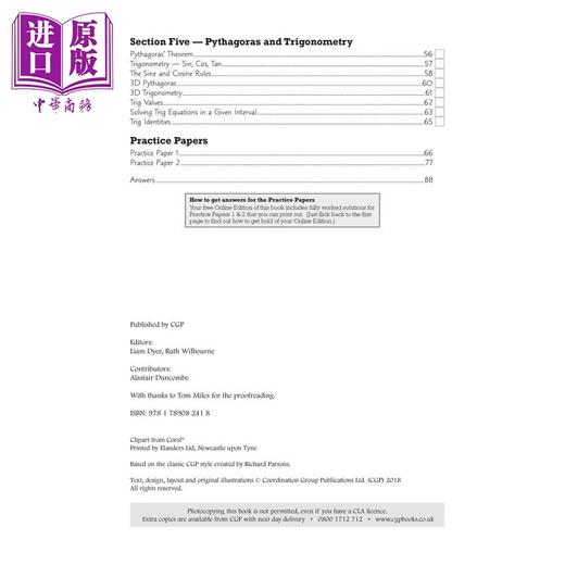 【中商原版】AQA Level 2 Certificate in Further Maths Exam Practice Workbook with Answers &Onl. Edition 商品图2