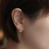 古法黄金点钻系列 简约大气足金满钻葫芦耳钉 商品缩略图2