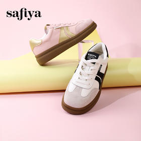 Safiya/索菲娅2024春新款潮流拼色百搭休闲复古绒面软底德训鞋 SF41112039
