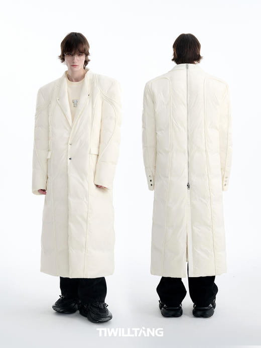 TIWILLTANG启世录“衍奢静溯”先锋盔甲分割超长加厚防寒羽绒服冬 商品图2