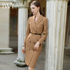 IWY/时尚卡其色连衣裙女高级感西装裙子修身显瘦美容院职业工作服Q1026-C 商品缩略图2