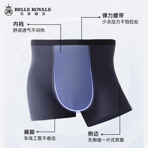 【99元4条，下单拍4】新款莫代尔男士平角裤透气裤头衩短裤DKN1204 商品图1