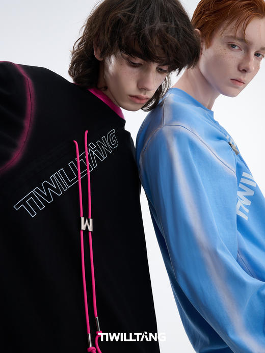 TIWILLTANG启世录“漠河约旦”立体解构渐变喷色抽绳长袖逆龄卫衣 商品图3
