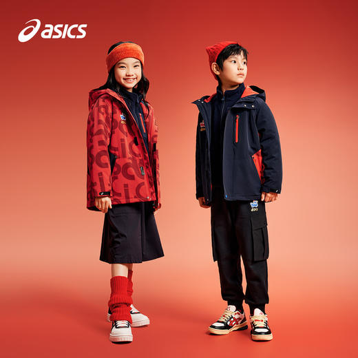 asics/亚瑟士童装2024年新款男女儿童防水可拆卸三合一摇粒绒外套 商品图4