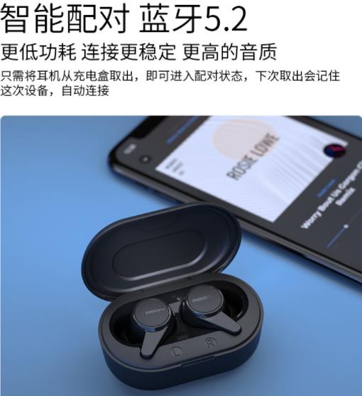 飞利浦TWS真无线蓝牙耳机TAT1207（黑白双色可选下单备注颜色） 商品图1
