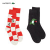 Lacoste法国鳄鱼配件舒适休闲潮流格纹黑色2对装袜子男RA7375-98 商品缩略图0