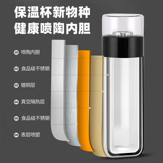 施密特（simita）风阁泡茶保温杯陶瓷内胆水杯茶水分离泡茶杯商务水杯MCJ1005-040A 商品图2