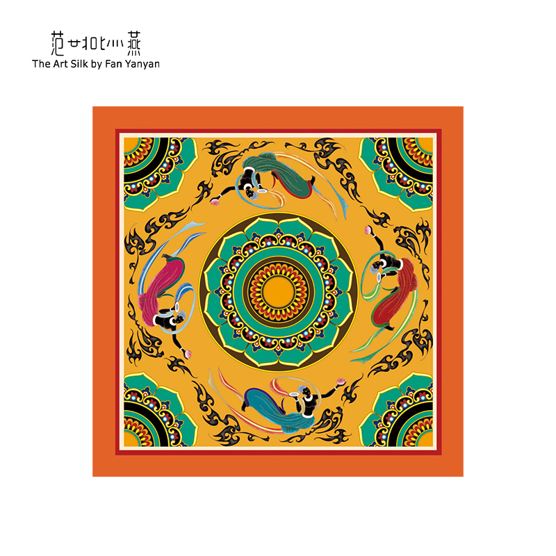 飞天莲花云纹藻井