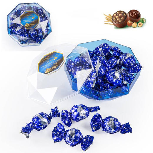 意大利安娜榛子牛奶巧克力250g/044145 宝石罐造型礼盒独立小包装 商品图3