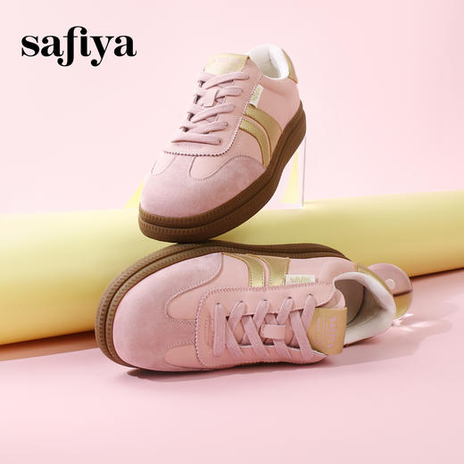 Safiya/索菲娅2024春新款潮流拼色百搭休闲复古绒面软底德训鞋 SF41112039 商品图1