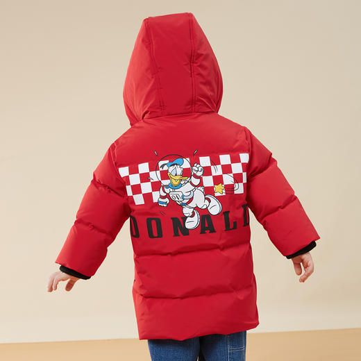 迪士尼唐老鸭秋冬童装连帽加厚保暖羽绒外套中长款款羽绒服234S1847
 商品图4