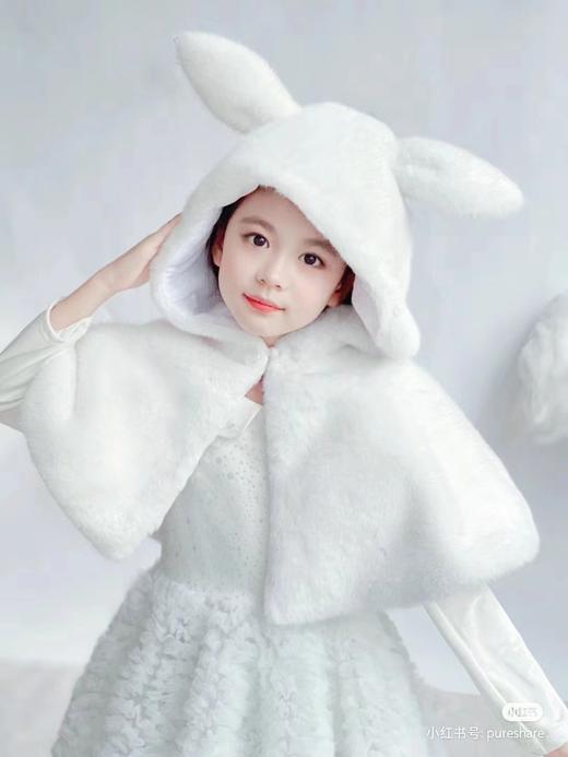PureShare 冬日百搭小神器 雪兔斗篷 商品图6