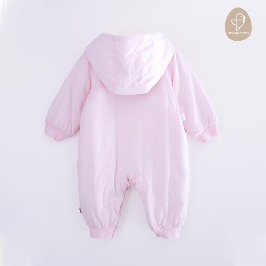 【秋冬保暖棉衣连体衣】卓儿宝宝薄棉保暖纯棉棉衣连帽家居服婴儿连体哈衣适合3个月-2岁 商品图3