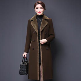 YMR-8158中年女装羊毛大衣秋冬装韩版妈妈装毛呢外套品质保证