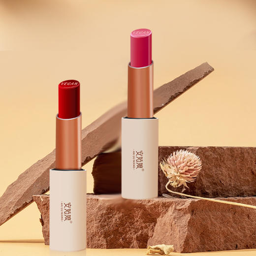 【买2赠1、赠同款；满668元赠价值480元大礼包】安姑娘植物滋润口红 纯素彩妆 3.8g/支 商品图0