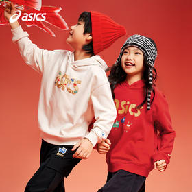asics/亚瑟士【新年限定】童装2024春季男女儿童柔软舒适连帽卫衣