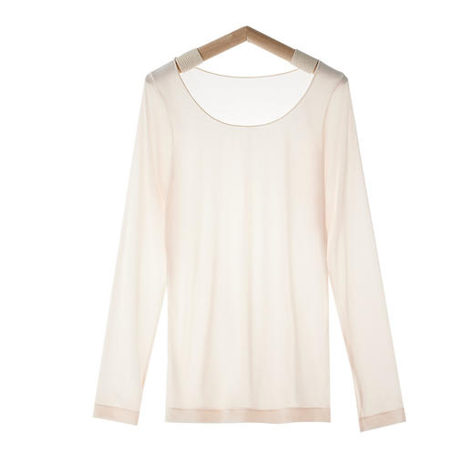 【秋冬必备，保暖恒温！】质地轻盈透薄，宛如第二层肌肤。圆领设计优雅迷人，不挑身材，wan美贴合身形。玻尿酸美肤衣内含珍贵成分，为您打造水嫩光滑肌肤。隐形套装设计，贴身舒适，毫无束缚感！ 商品图4