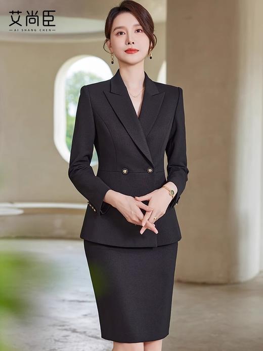 黑色西装套装女秋冬2023新款高级感气质珠宝店银行销售正装工作服 商品图3