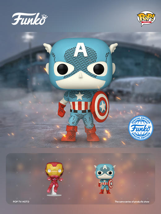 Funko POP Marvel D100 RR Captain America美漫 漫威英雄POP公仔美国队长限定款手办 74479 商品图1