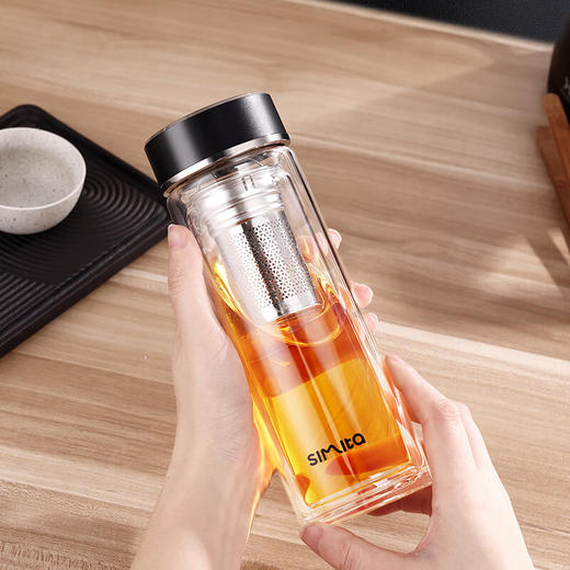 施密特（simita）双层玻璃杯茶水分离泡茶男女士商务办公车载便携带茶仓 MBL7002-033A/036A 商品图3