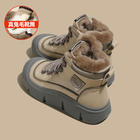 品质好货 | Safiya/索菲娅2023新款兔毛一体女鞋加绒短靴女棉鞋女靴 SF3411A707