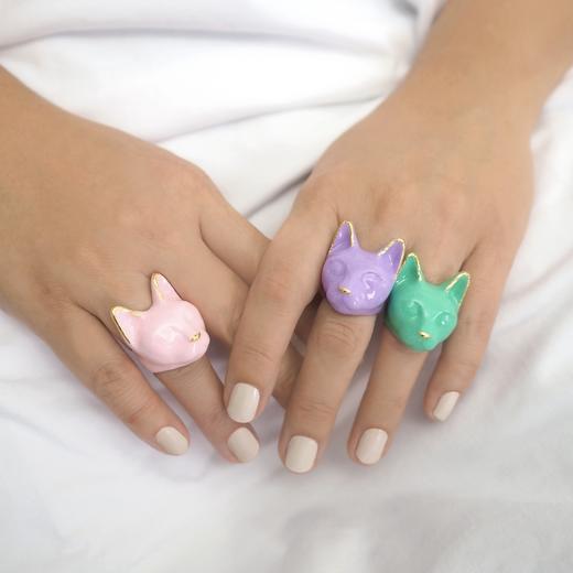 在途3周到｜GOOD AFTER NINE-Emerald Cat-翡翠绿 猫咪 戒指［泰国设计师］ 商品图3