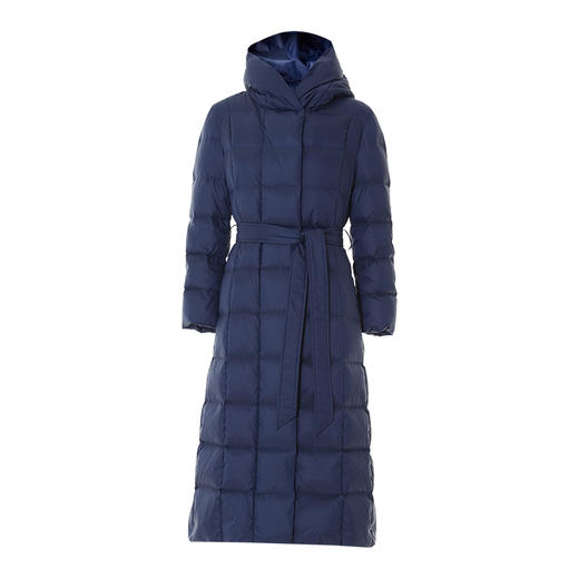 EITIE爱特爱连帽立领格子收腰长款显瘦纯色加厚羽绒服冬季新款D2311209 商品图11