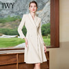 IWY/杏色连衣裙女秋长袖商务职业西装裙子主持人米色上镜比赛服装Q1033-M 商品缩略图2