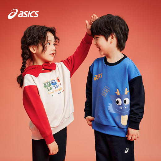 【新年限定】ASICS/亚瑟士童装2024春季男女儿童宽松舒适插肩卫衣 商品图0