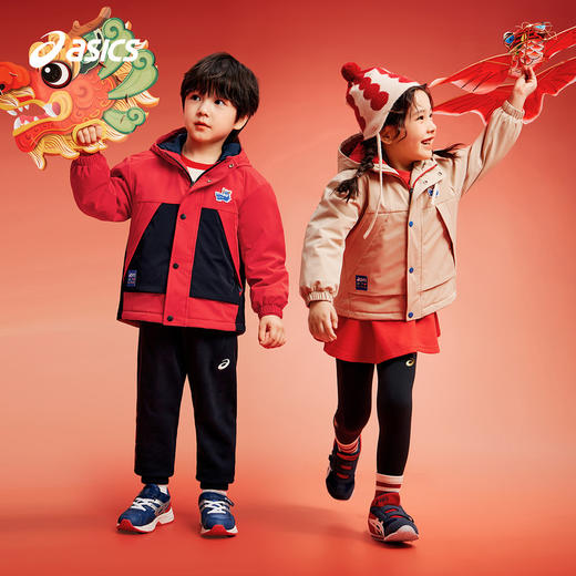 asics/亚瑟士童装24年新男女童防水透气保暖夹棉外套设计师联名款 商品图4