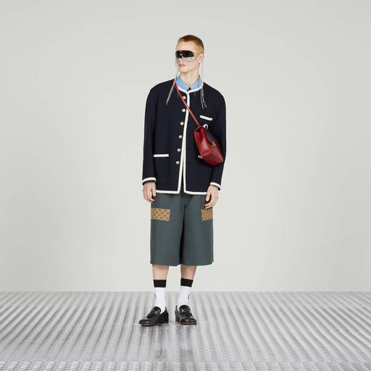 GUCCI 古驰 男士百慕大棉质帆布休闲短裤 混色 742598 XDCEY 1168 商品图3