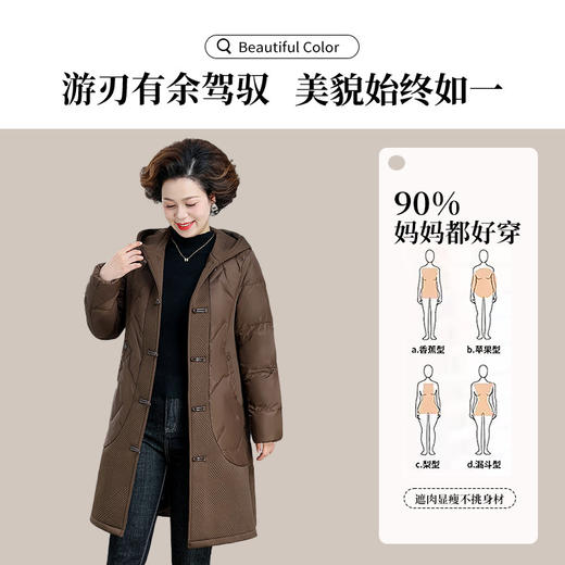 冬装羽绒服中长款洋气妈妈装秋冬厚外套（货号 ML2277） 商品图2