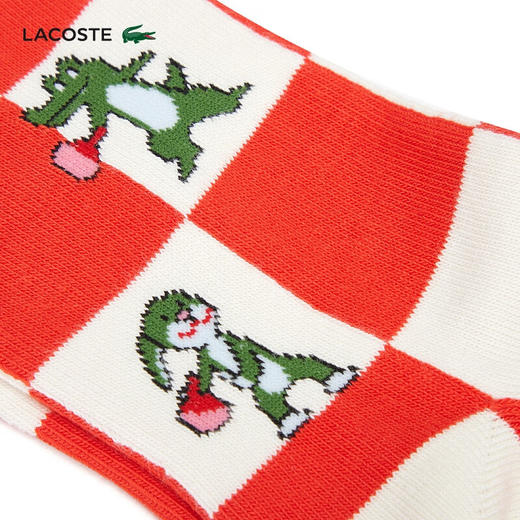 Lacoste法国鳄鱼配件舒适休闲潮流格纹黑色2对装袜子男RA7375-98 商品图3