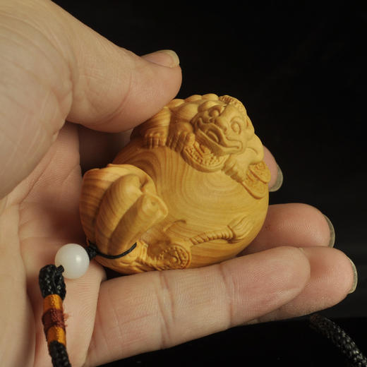 貔貅钱袋°黄杨木小挂件/把玩件 商品图3